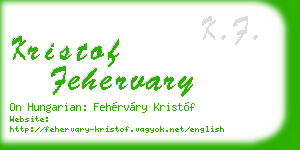 kristof fehervary business card