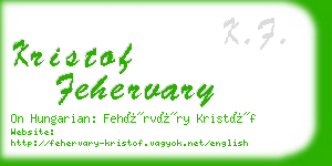 kristof fehervary business card
